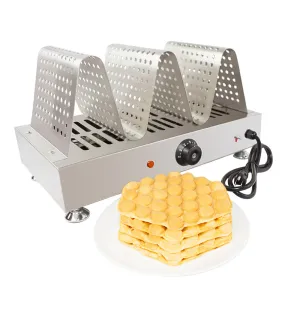 A-W654 Bubble Waffle Warmer | Commercial Egg Waffle Warmer | Manual Control | Stainless Steel