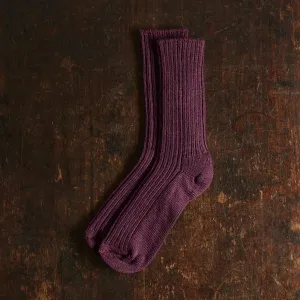 Adults Merino Wool Socks - Aubergine Melange