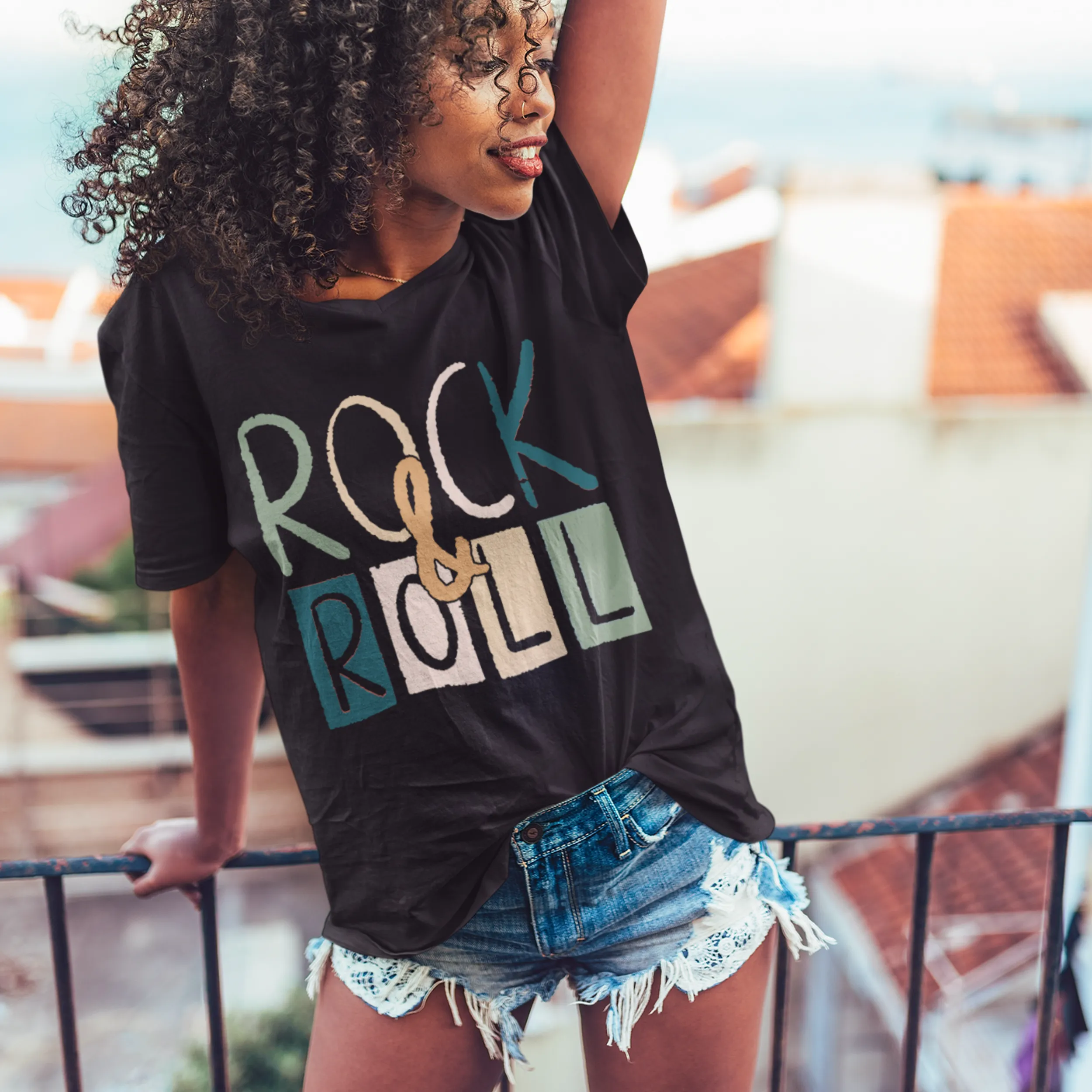 Always Free Shipping! Trendy Comfort Colors®, Rock & Roll, Unisex T-Shirt, Retro Design Shirt Gift, Music Festival Tee