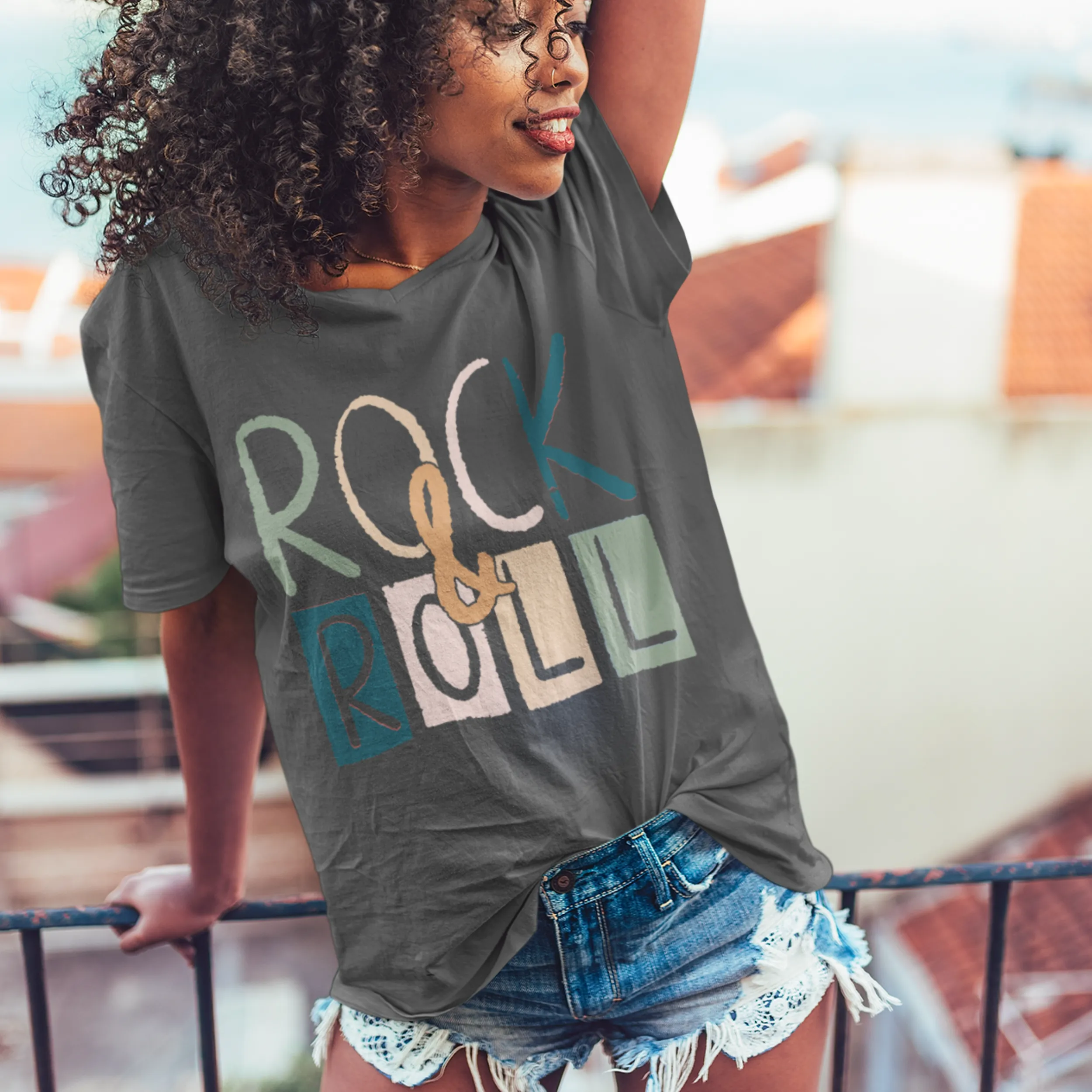 Always Free Shipping! Trendy Comfort Colors®, Rock & Roll, Unisex T-Shirt, Retro Design Shirt Gift, Music Festival Tee