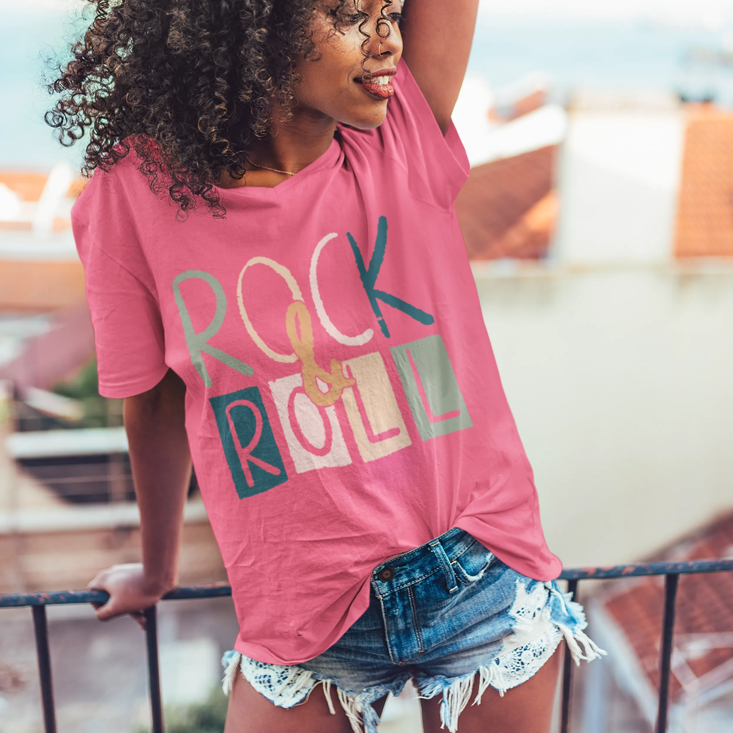 Always Free Shipping! Trendy Comfort Colors®, Rock & Roll, Unisex T-Shirt, Retro Design Shirt Gift, Music Festival Tee