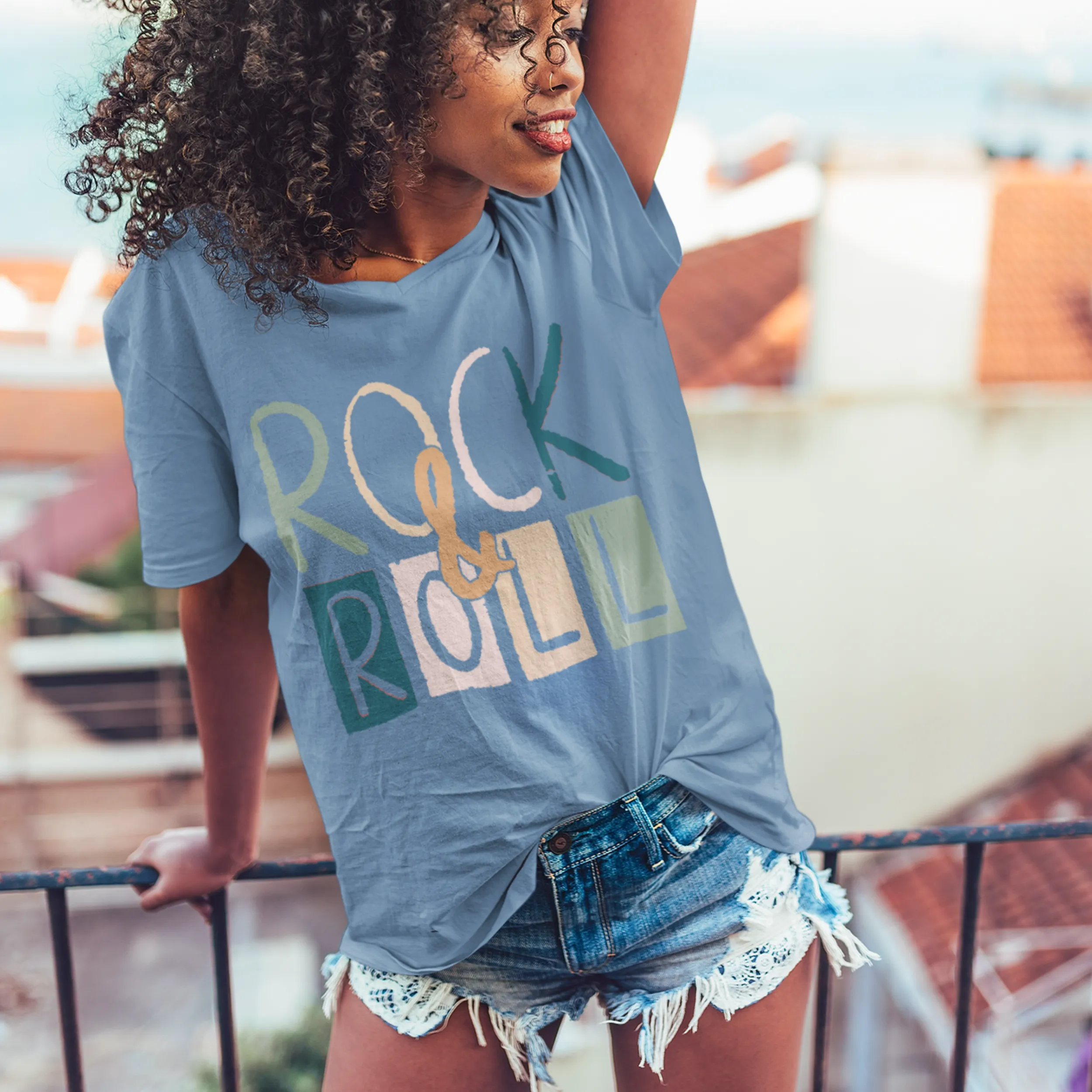 Always Free Shipping! Trendy Comfort Colors®, Rock & Roll, Unisex T-Shirt, Retro Design Shirt Gift, Music Festival Tee