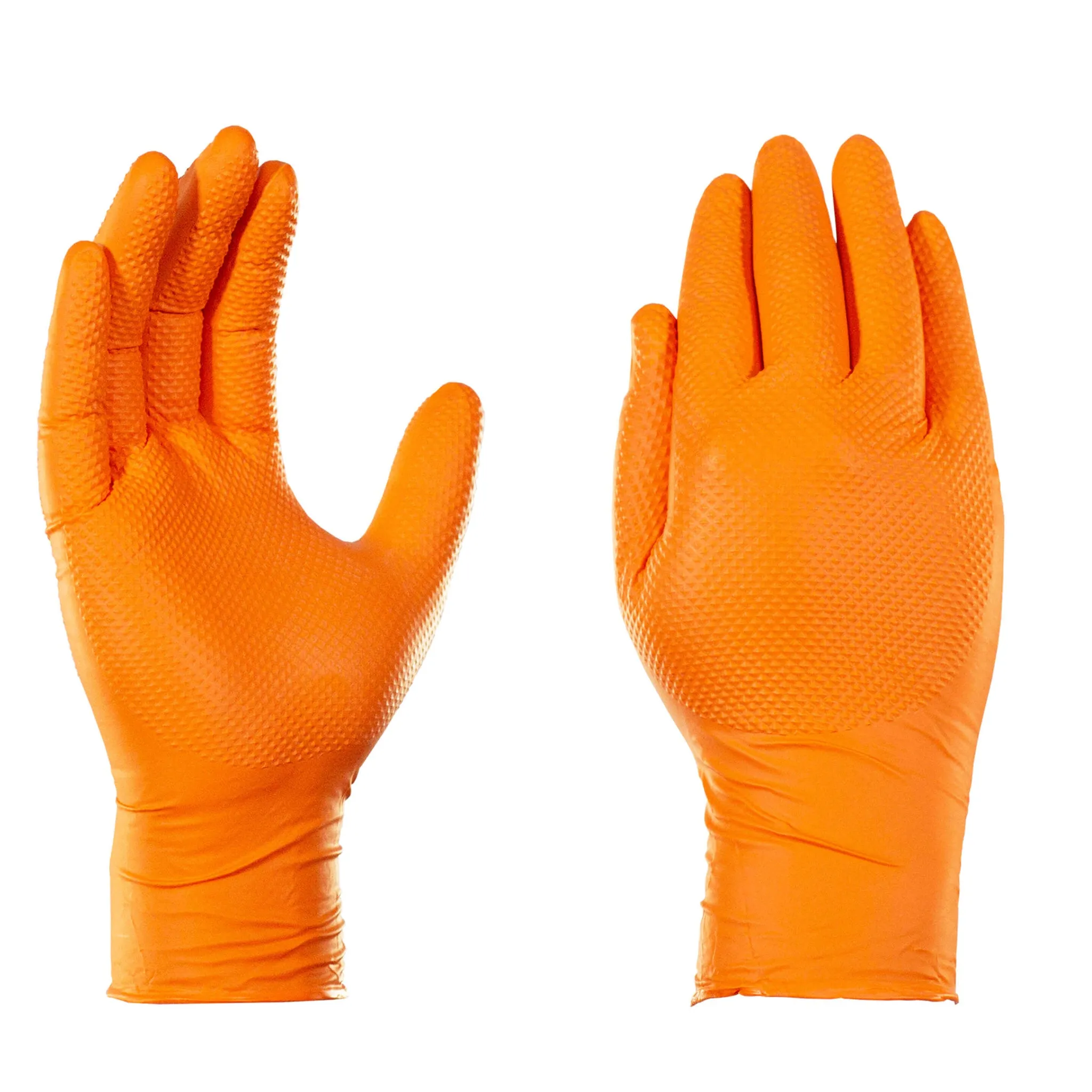 AMMEX Gloveworks GWON RDT Powder Free Industrial Nitrile Gloves, Orange, Box of 100, Case of 10