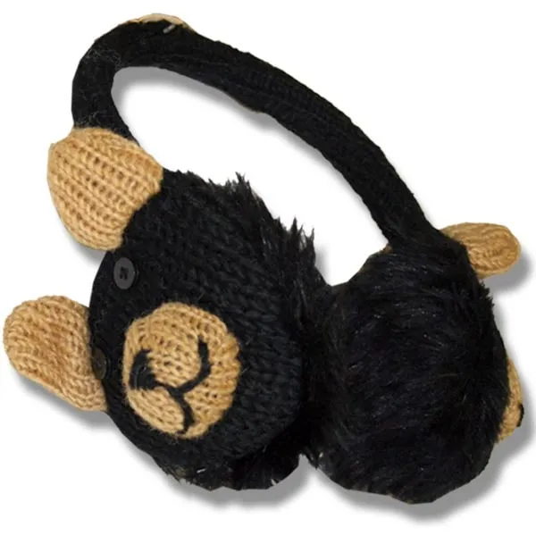 Animal Earmuffs for Men and Women. 100% Wool, handmade in Nepal