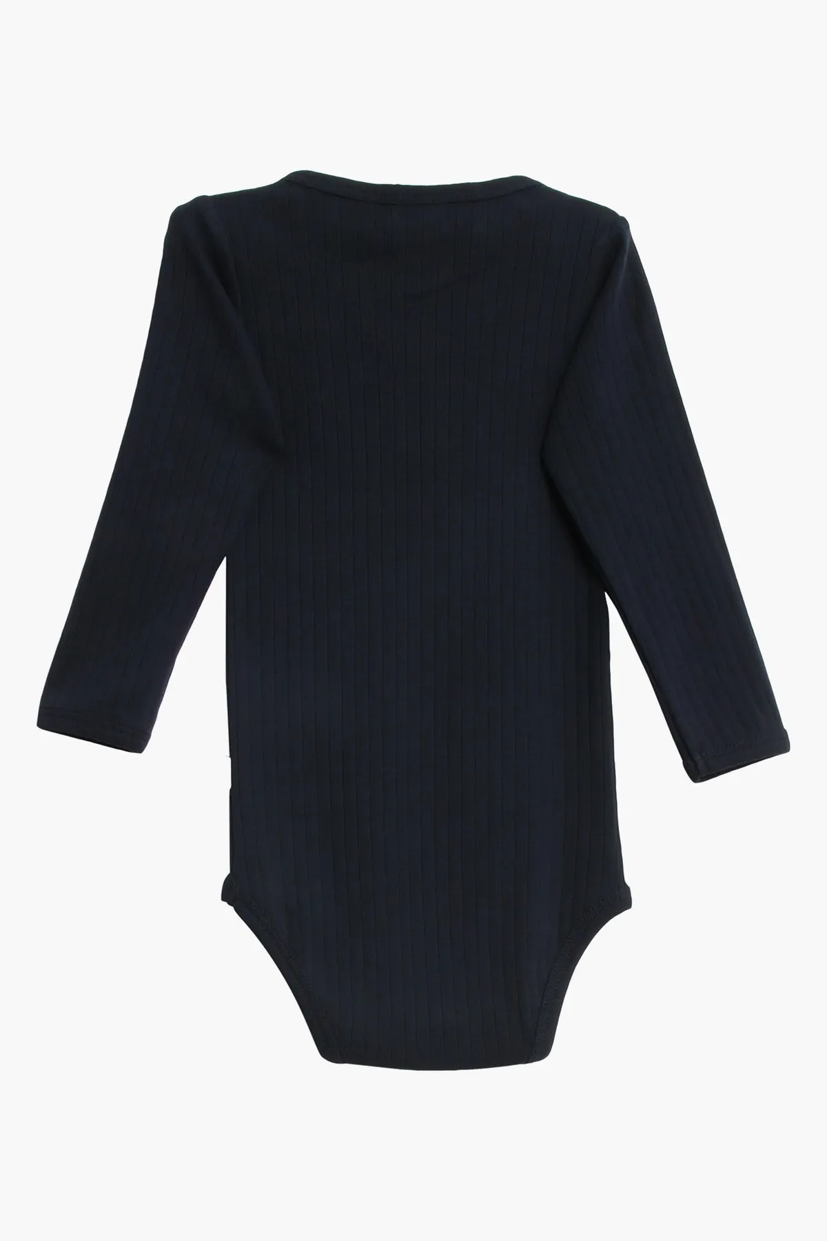 Baby Onesie Wheat Edgeband - Navy