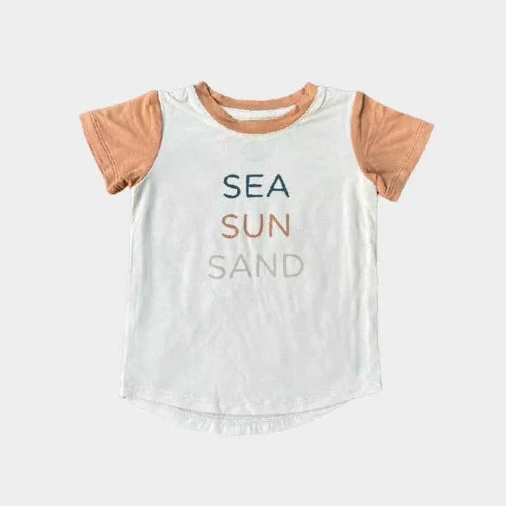 Babysprouts - Short Sleeve Colorblock Tee - Sea Sun Sand