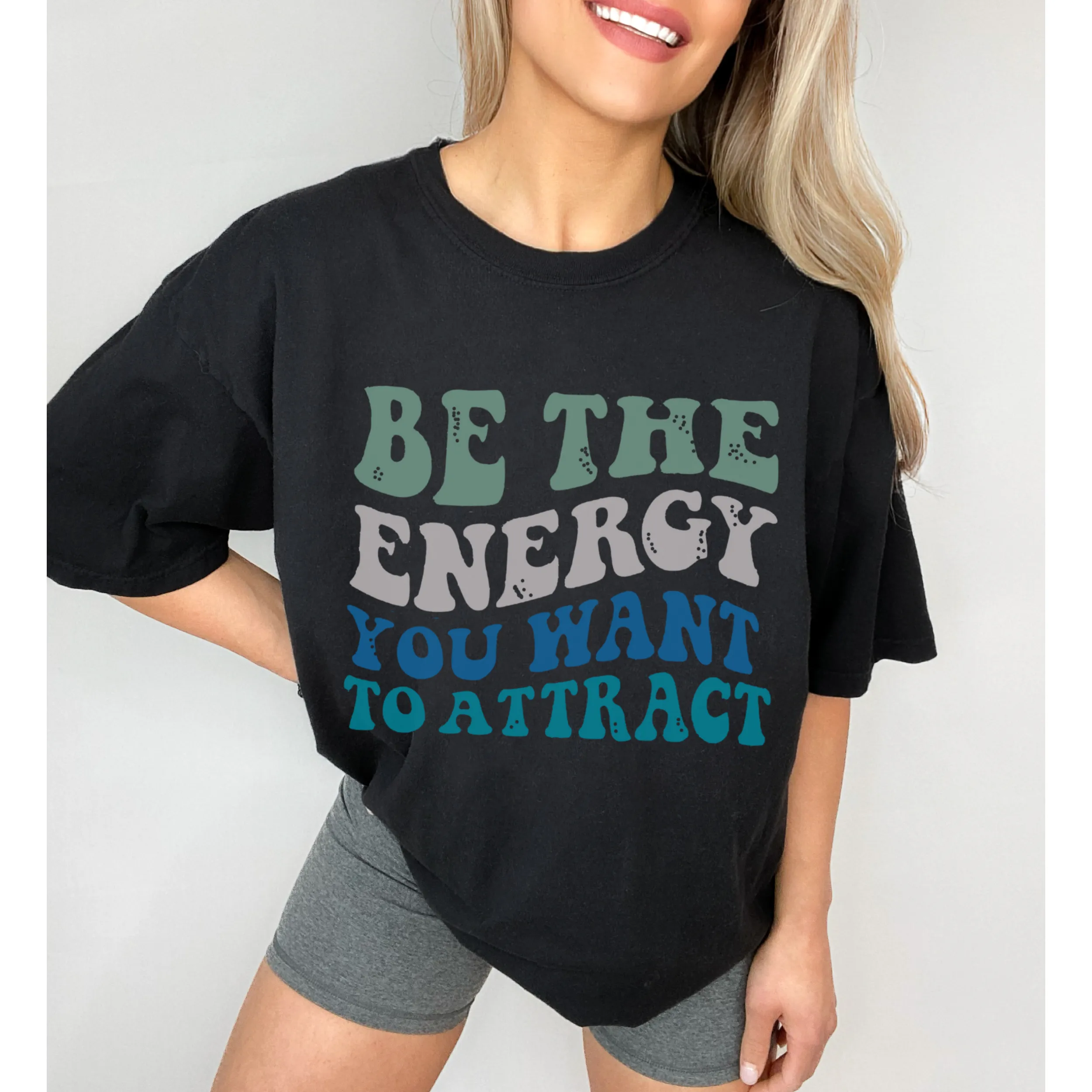 Be The Energy You Want To Attract Comfort Colors® T-Shirt, Spring or Summer Tee, Gift for Mom, Retro-Inspired T-Shirt, Yoga Energy T-Shirt