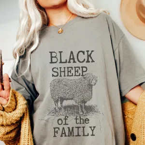 Black Sheep Comfort Colors® T-Shirt in pretty colors, Cute Funny Christmas Shirt with distressed print in mustard, crimson, pepper, yam and others