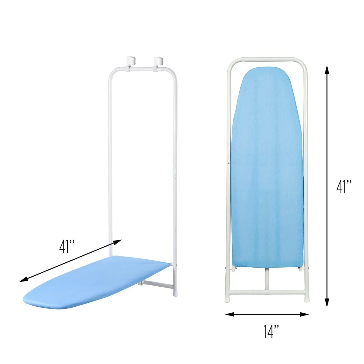 Blue Over-the-Door Compact Folding Ironing Board