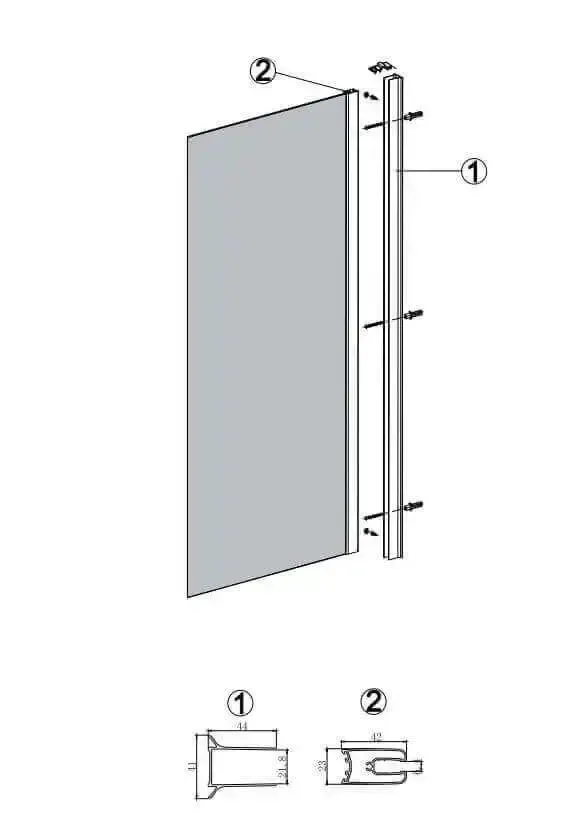 Box Doccia H190 Battente Totale Interno Esterno e Fisso