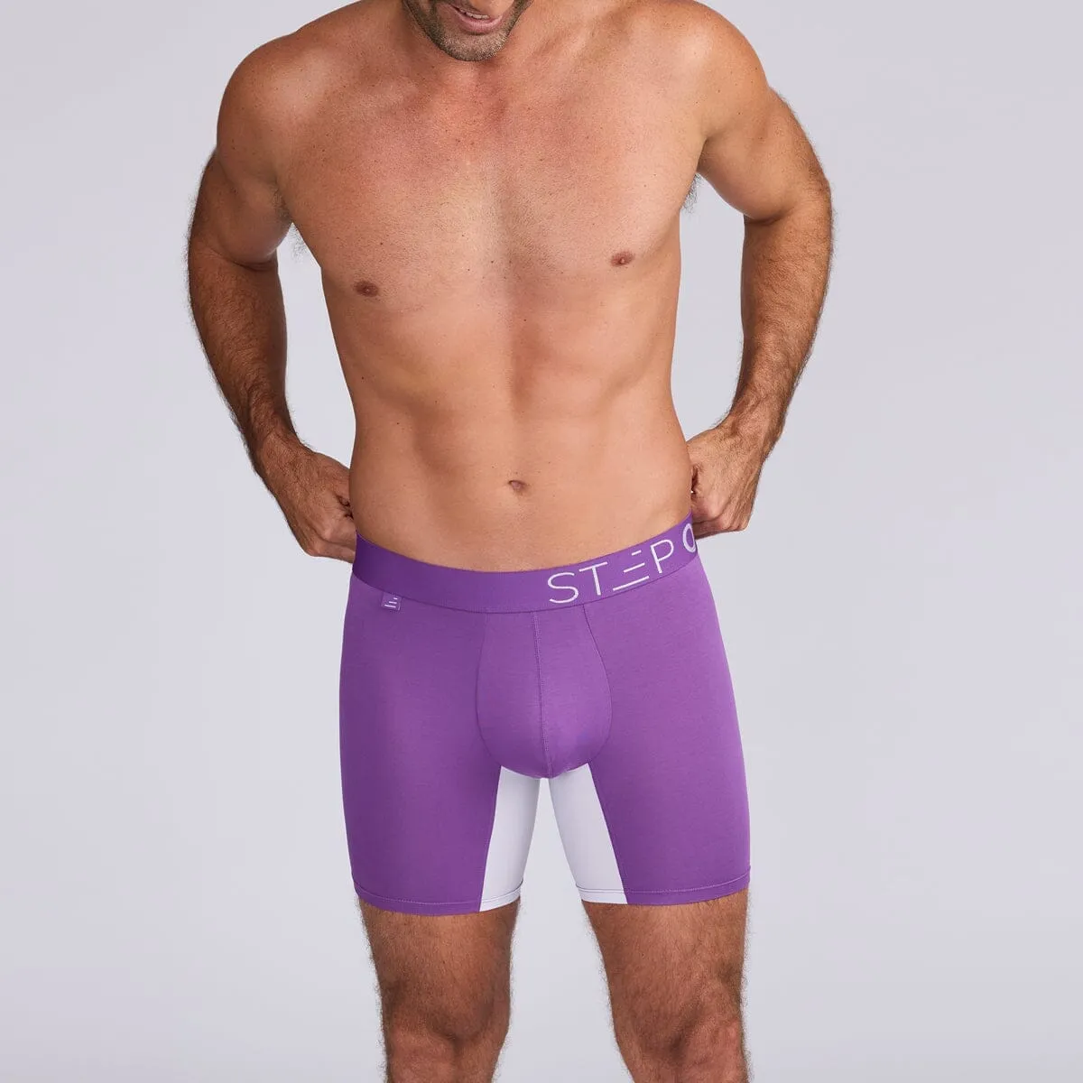 Boxer Brief - Purple & White