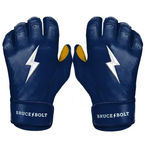 Bruce Bolt PREMIUM PRO Short Cuff Batting Gloves: Navy