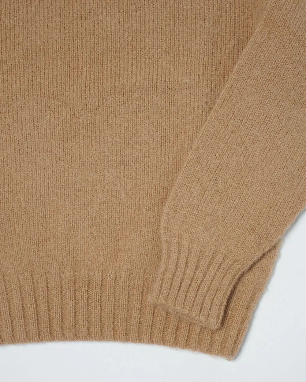 Brushed Shetland Sweater Crew Neck / Beige