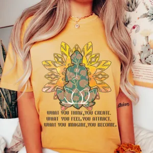 Buddha Lotus Tee, Trendy Comfort Colors® T-shirt, Spring Yoga Meditation T-Shirt in Six Colors, Trendy Summer Tee