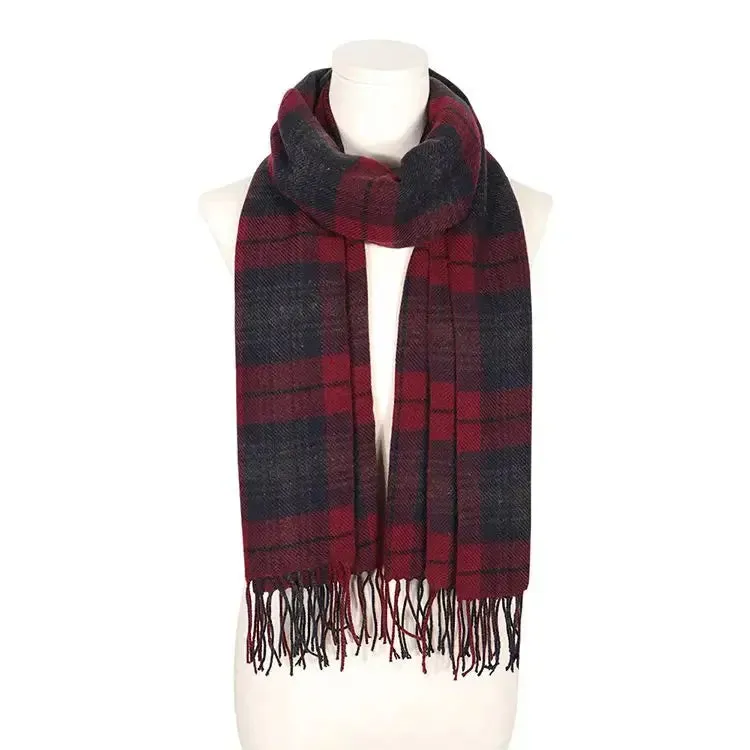 Cashmere Man Scarf Winter Warm Foulard Plaid Scarves Fashion Casual Scarfs Wool Bufandas Hombre Male Thickness Shawl Sjaal