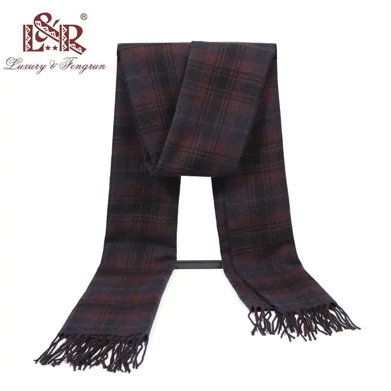 Cashmere Man Scarf Winter Warm Foulard Plaid Scarves Fashion Casual Scarfs Wool Bufandas Hombre Male Thickness Shawl Sjaal