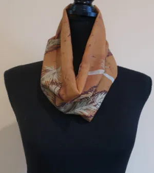 Chiffon Scarf - Coppery Bronze Feathers