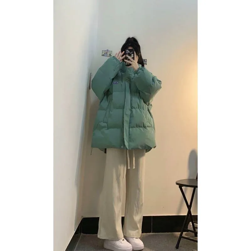 Cropped Loose Fit Lightweight Thickened Puffer Jacket