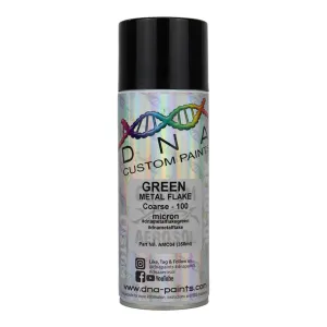 DNA PAINTS Metal Flake 350ml Aerosol Green Coarse - 100 Micron