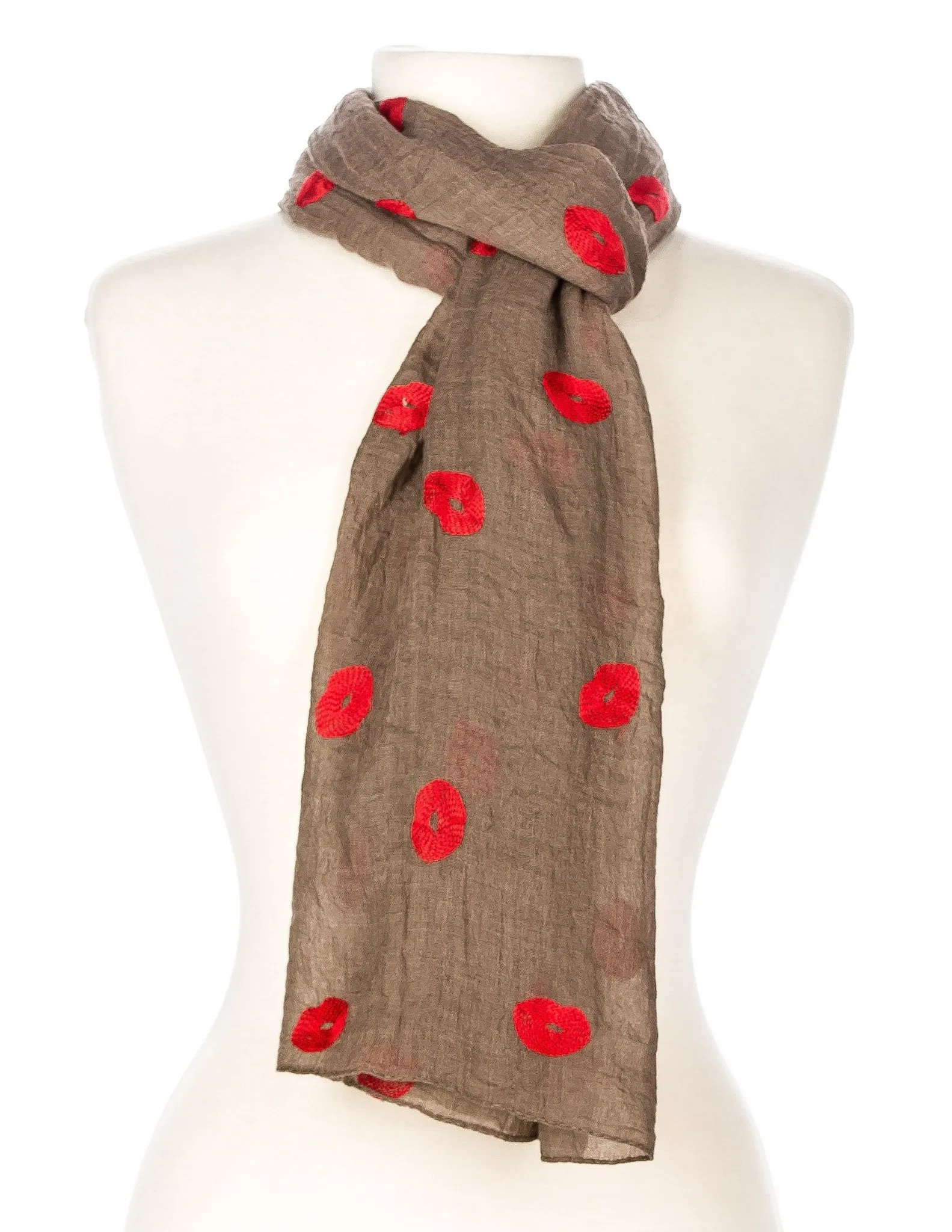 Embroidered Kisses Spring Scarf