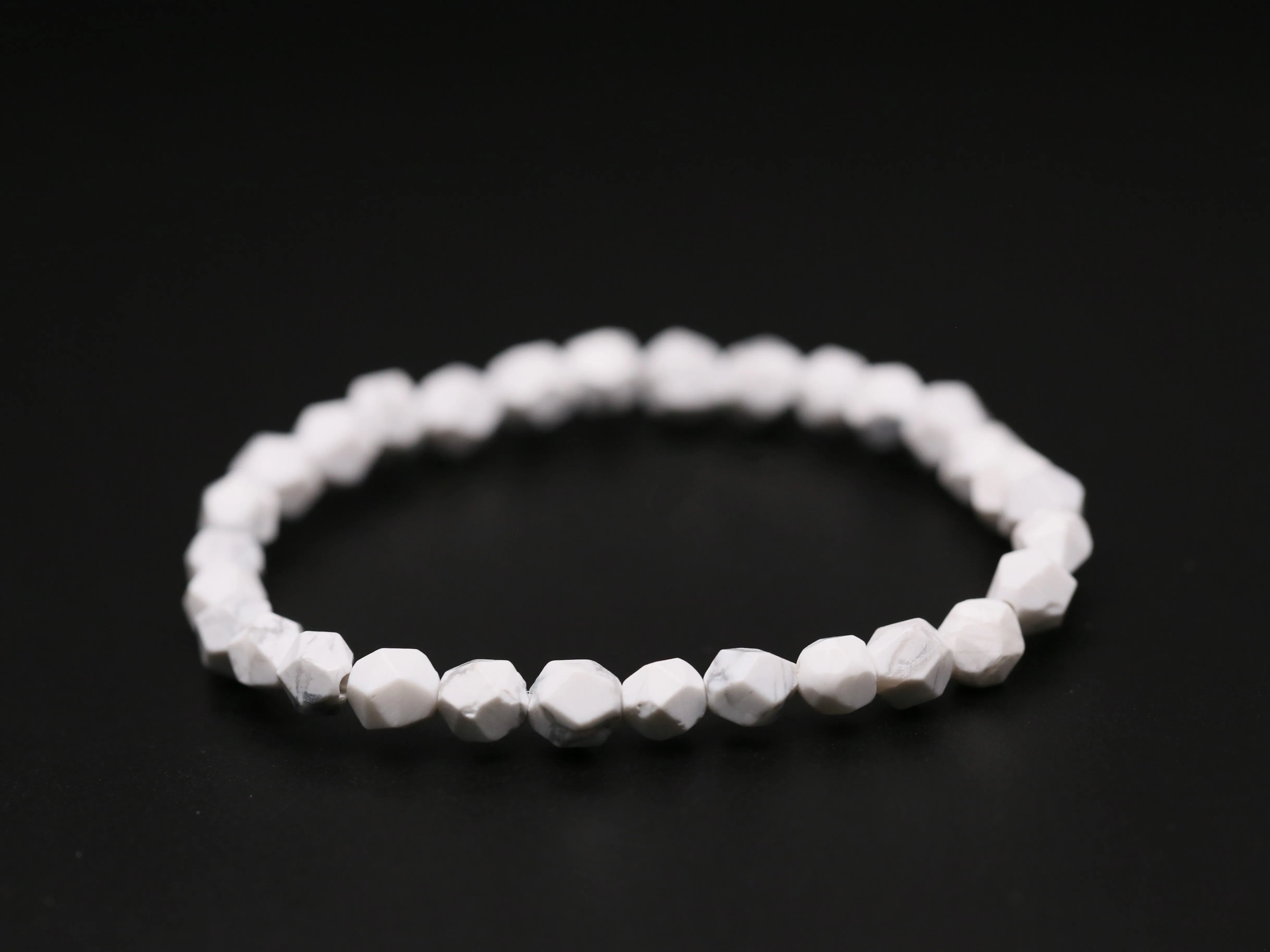 Faceted howlite bracelets