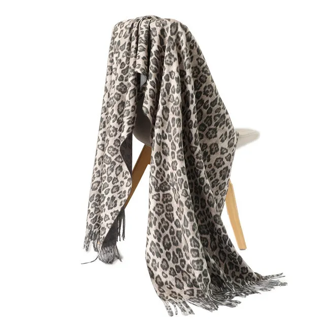 Fashion Silk Scarf Leopard Printed Bandana Shawl #2023