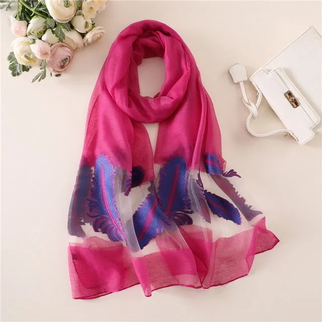 Fashion Silk Scarf Printed Bandana Shawl #1771