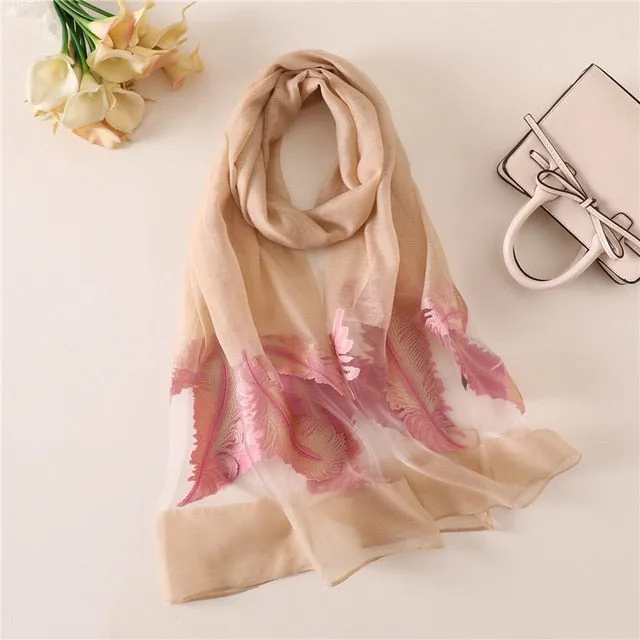 Fashion Silk Scarf Printed Bandana Shawl #1771