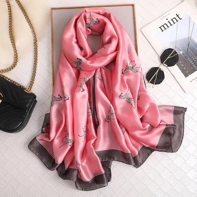 Fashion Silk Scarf Printed Bandana Shawl #LZ164