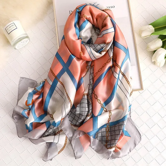 Fashion Silk Scarf Printed Bandana Shawl #LZ164