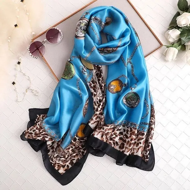 Fashion Silk Scarf Printed Bandana Shawl #LZ164