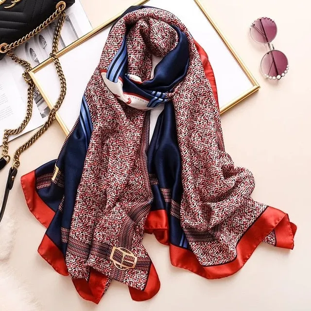 Fashion Silk Scarf Printed Bandana Shawl #LZ164