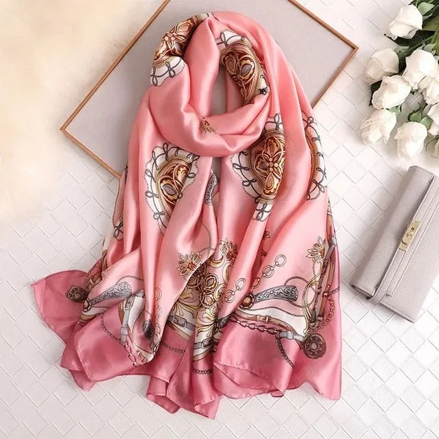 Fashion Silk Scarf Printed Bandana Shawl #LZ164