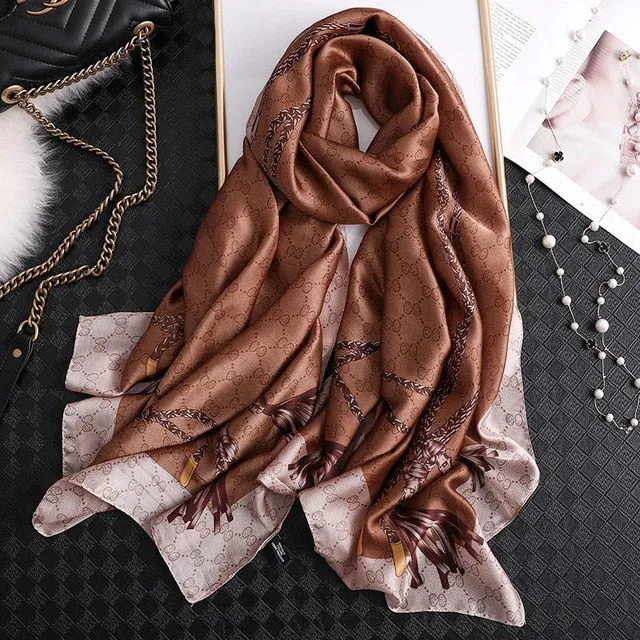 Fashion Silk Scarf Printed Bandana Shawl #LZ164