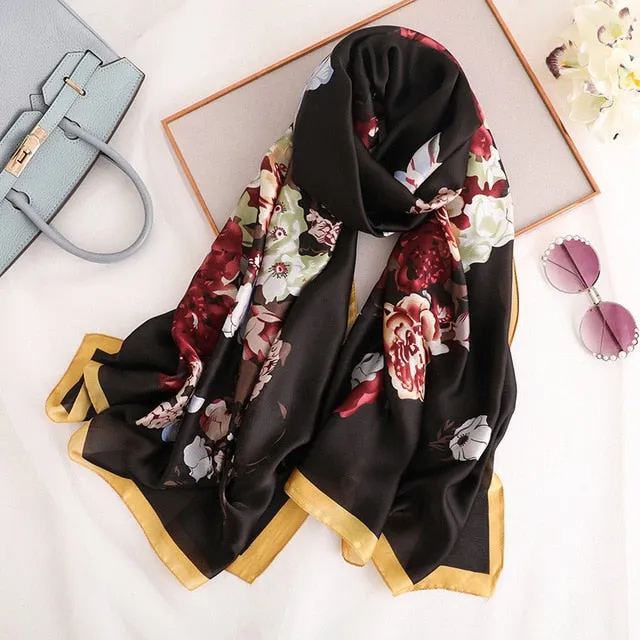 Fashion Silk Scarf Printed Bandana Shawl #LZ164