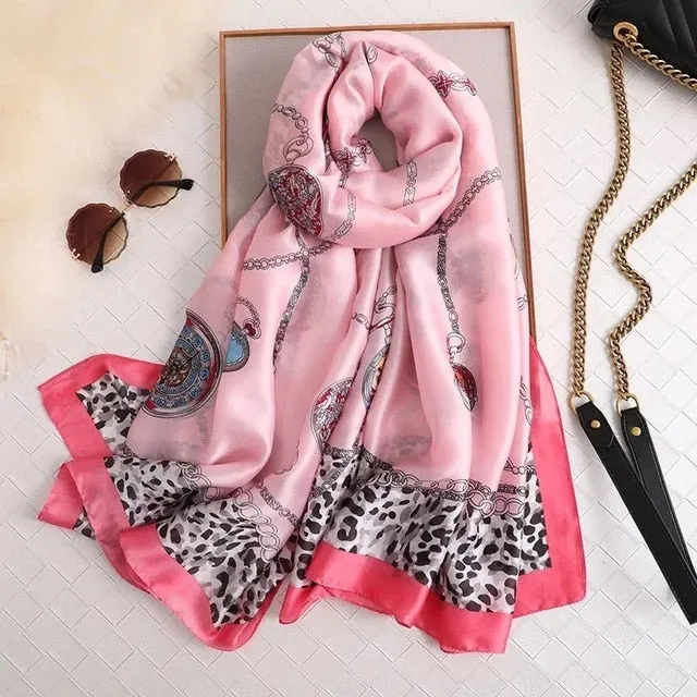 Fashion Silk Scarf Printed Bandana Shawl #LZ164