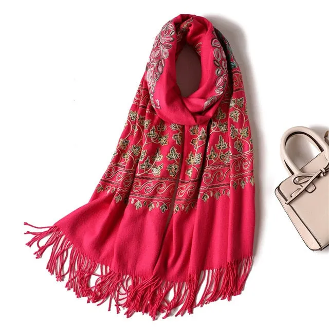 Fashion Winter Tassel Scarf Printed Bandana Shawl #2029