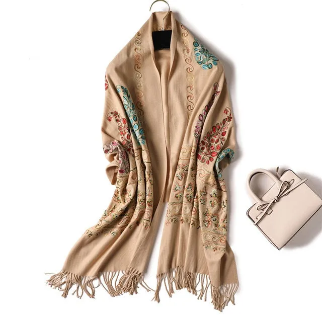 Fashion Winter Tassel Scarf Printed Bandana Shawl #2029