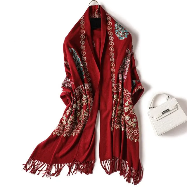 Fashion Winter Tassel Scarf Printed Bandana Shawl #2029