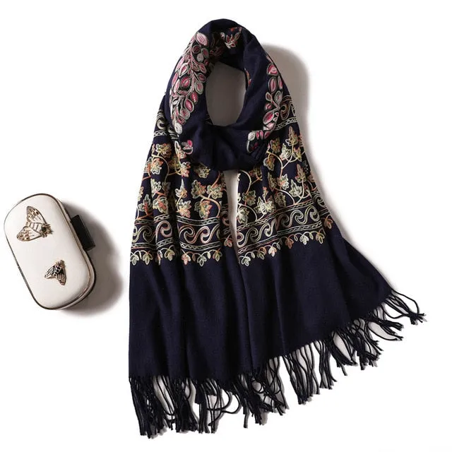 Fashion Winter Tassel Scarf Printed Bandana Shawl #2029