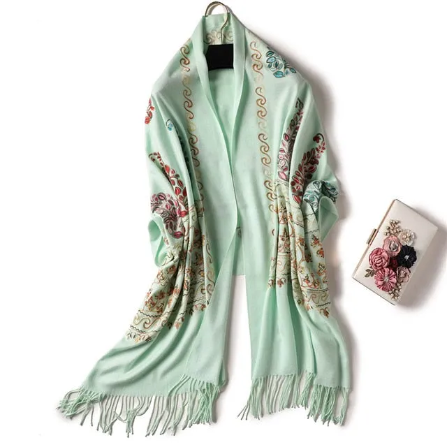 Fashion Winter Tassel Scarf Printed Bandana Shawl #2029