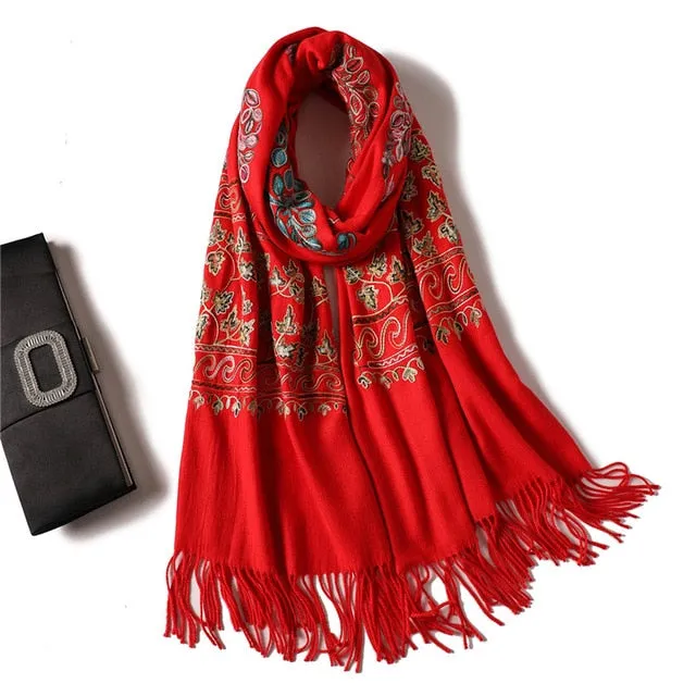 Fashion Winter Tassel Scarf Printed Bandana Shawl #2029