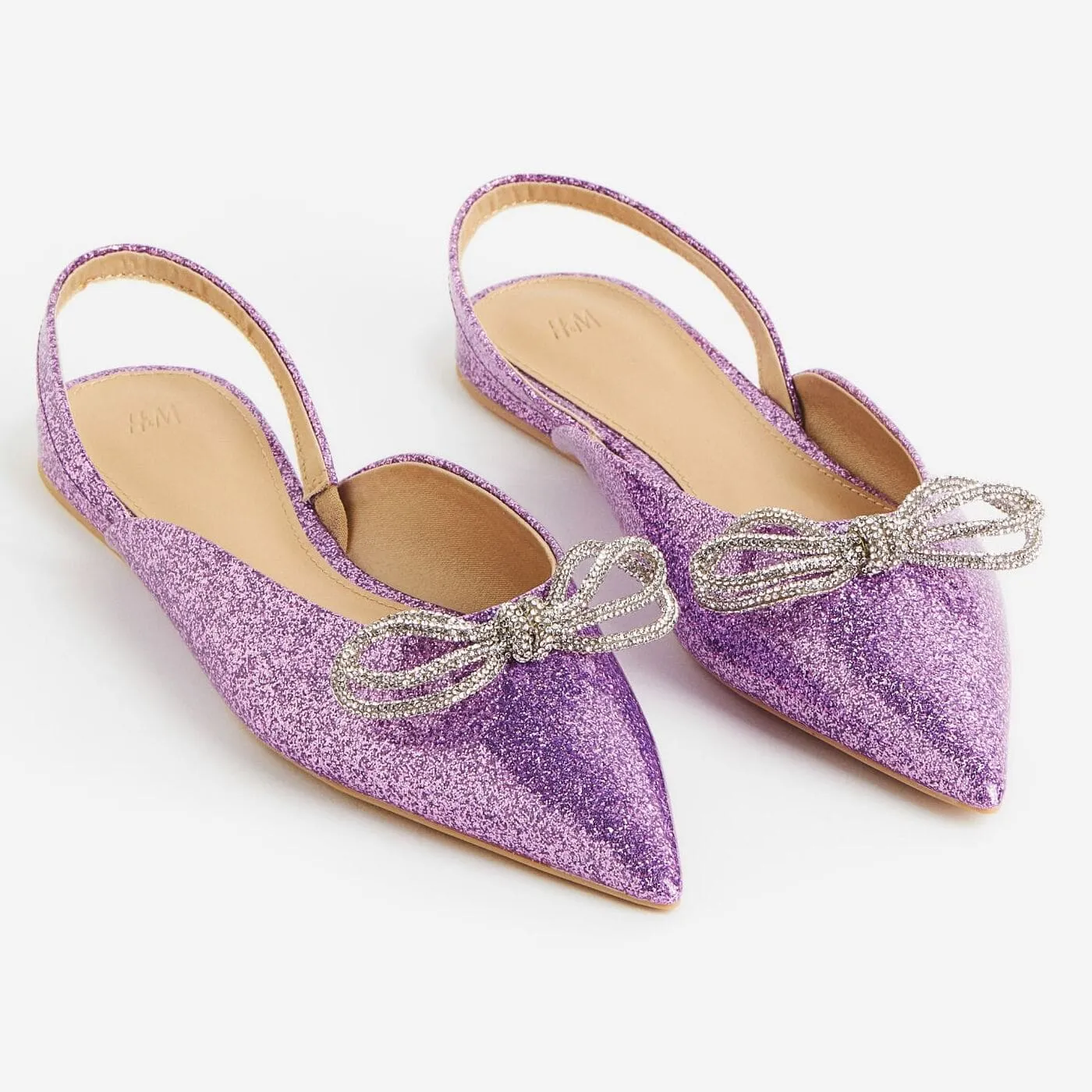 H&M Bow-detail sandals, lilac