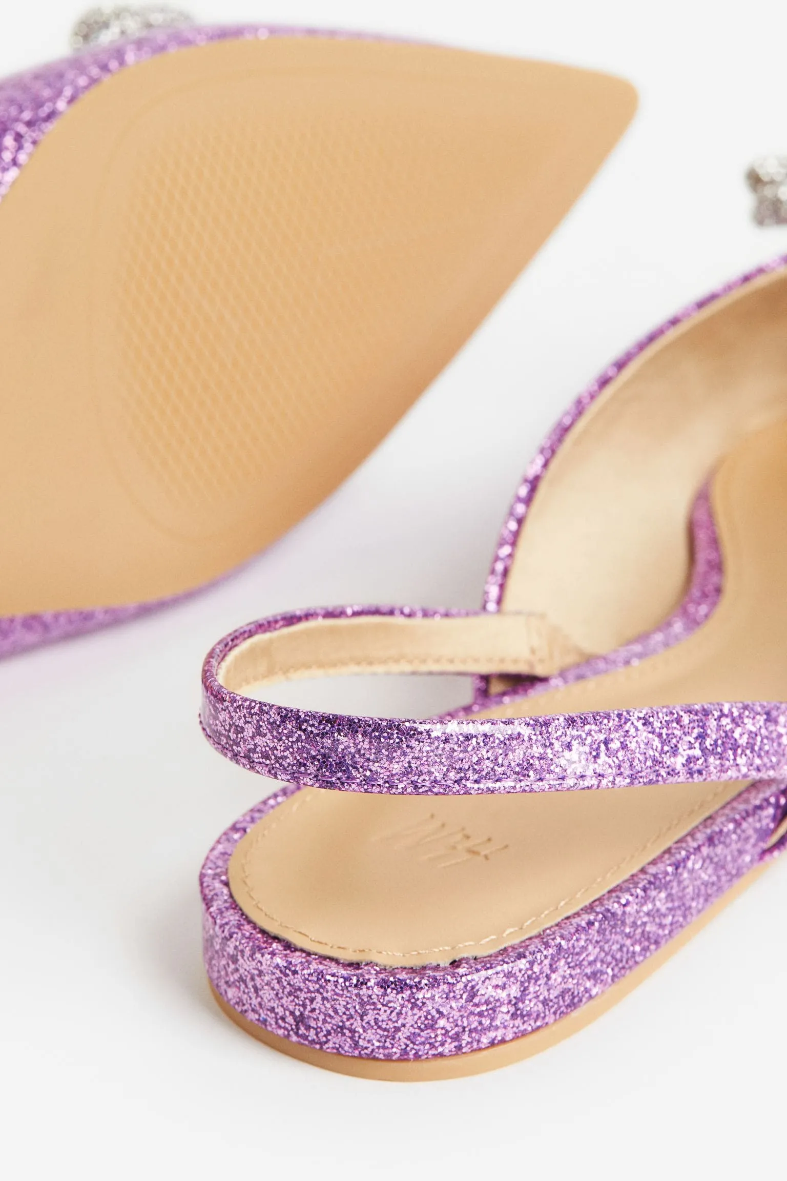 H&M Bow-detail sandals, lilac