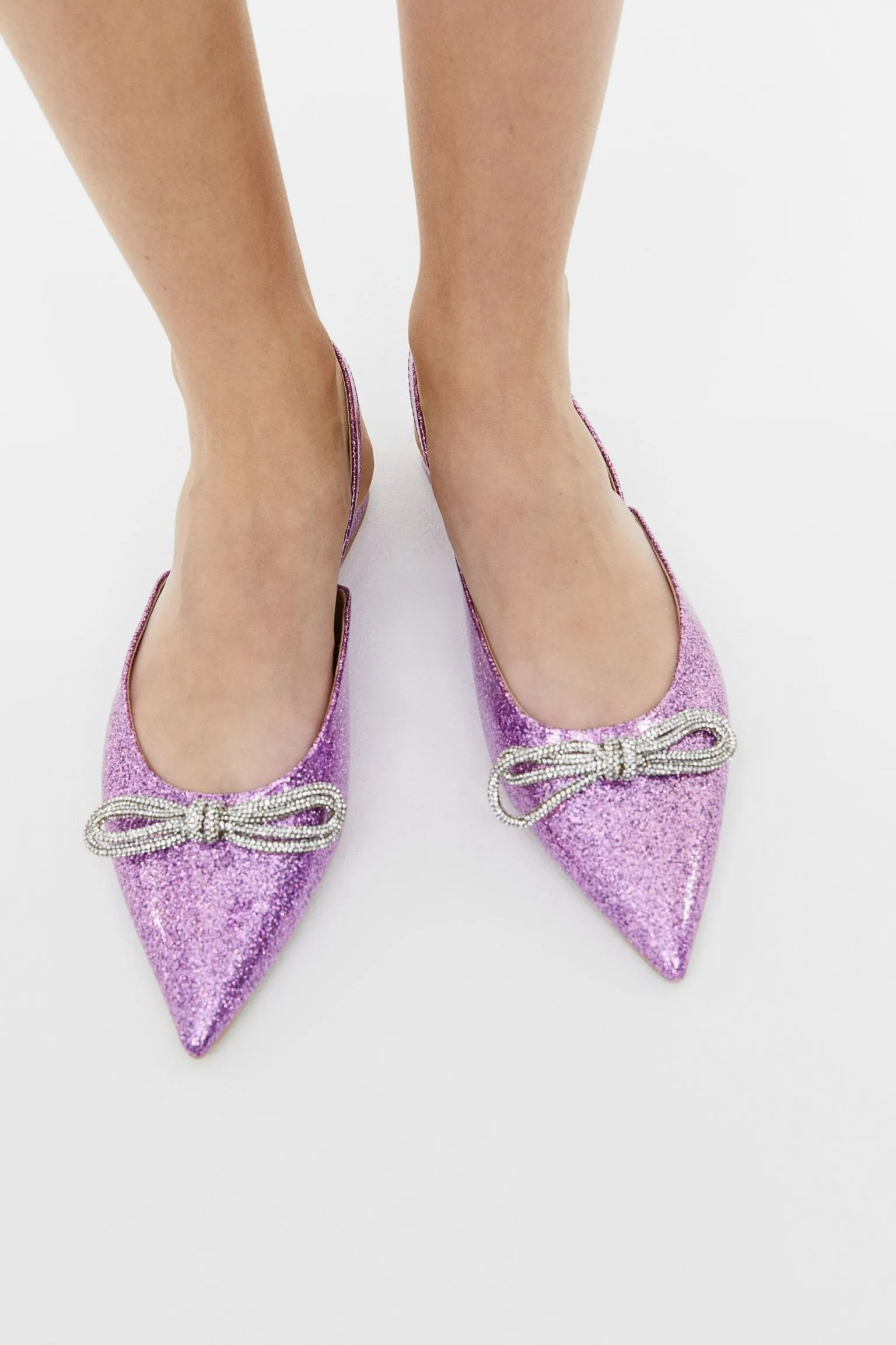 H&M Bow-detail sandals, lilac