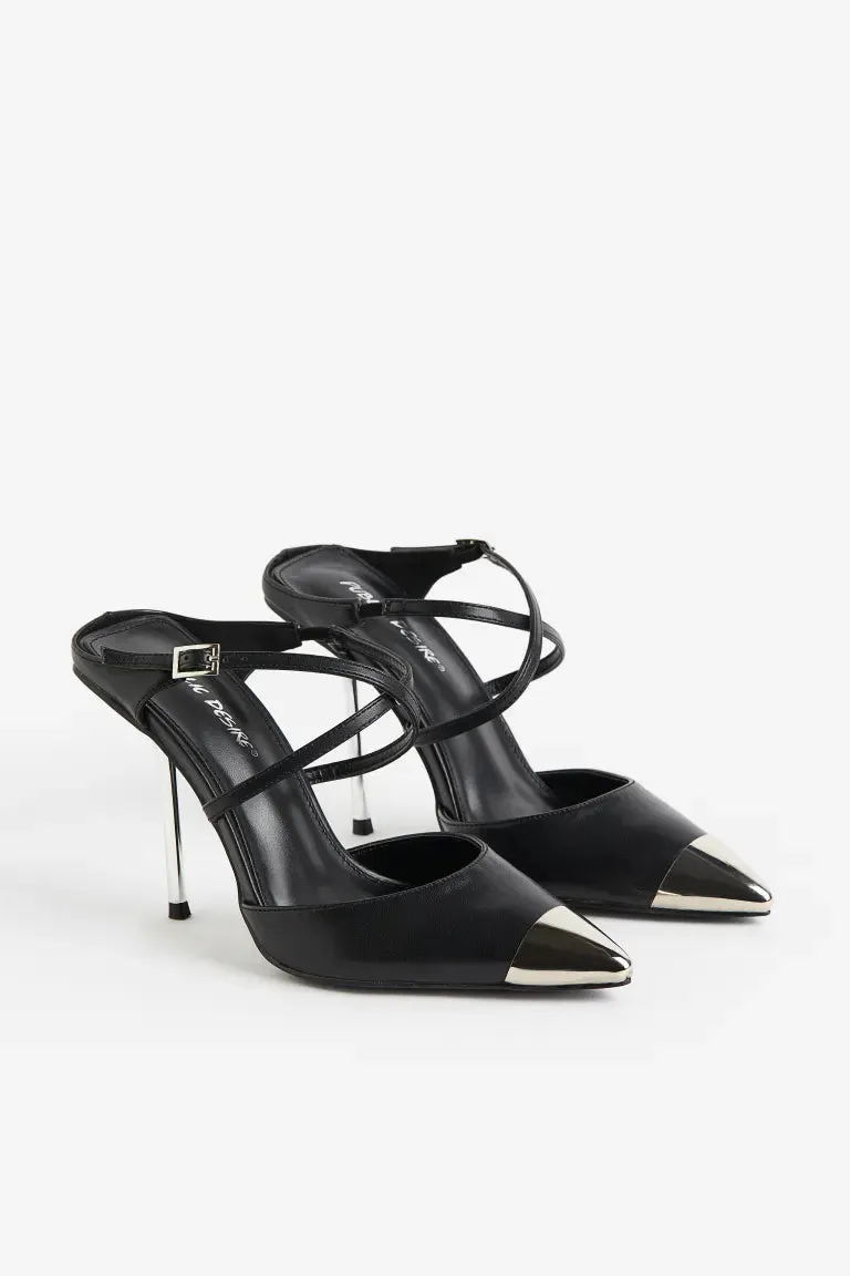 H&M chunky heeled pumps, black