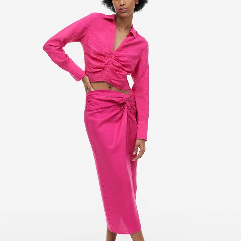 H&M Collar blouse, fuchsia