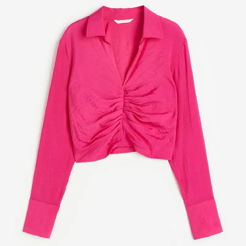 H&M Collar blouse, fuchsia