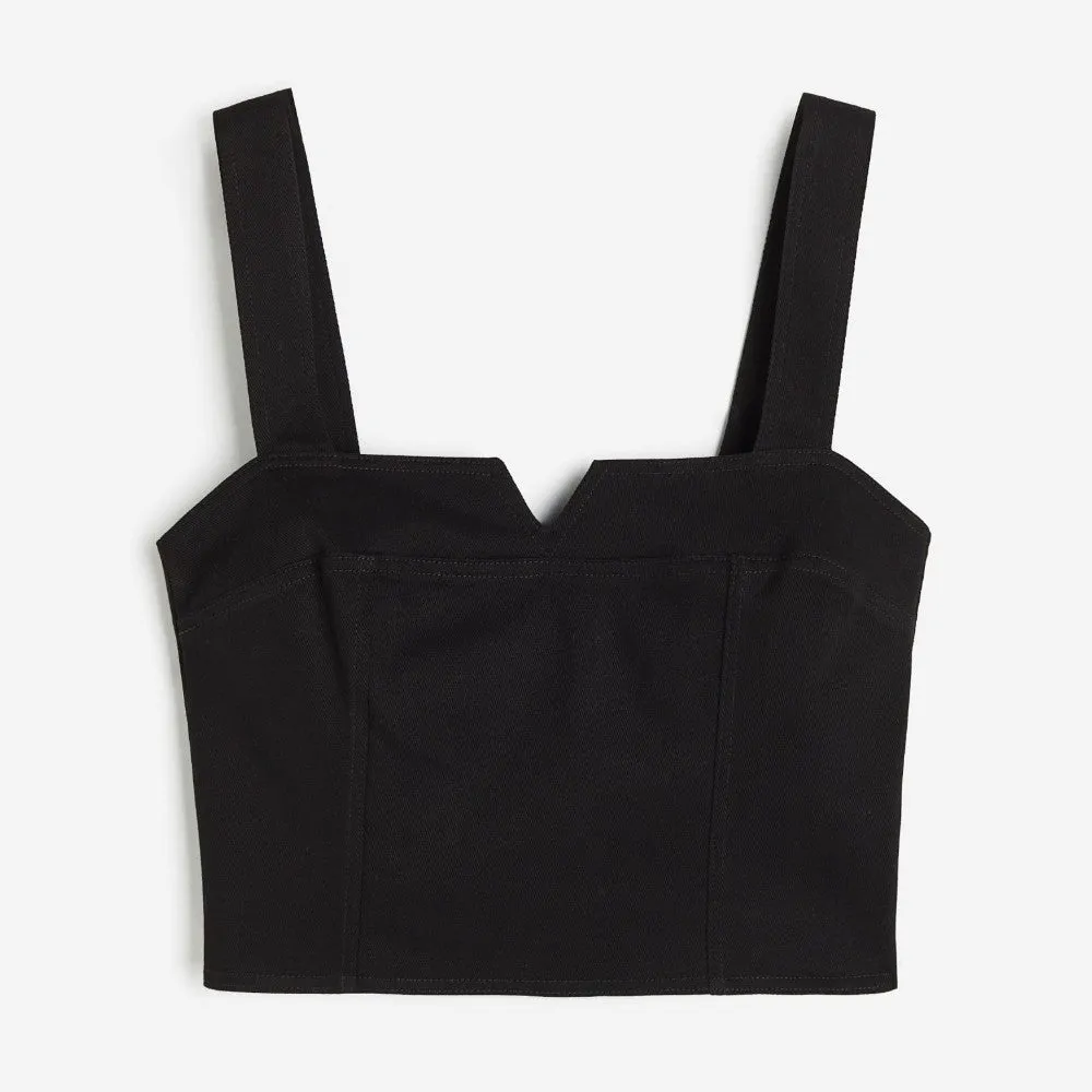 H&M Denim Corset-style top, black