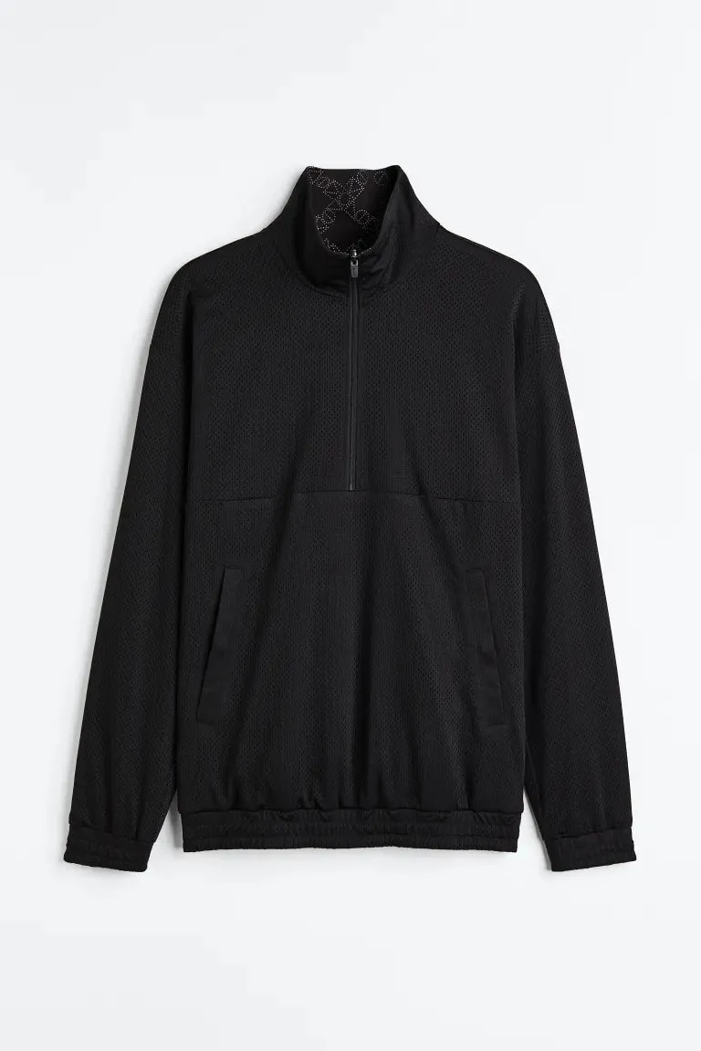 H&M DryMove reversible sweatshirt, black/pattern